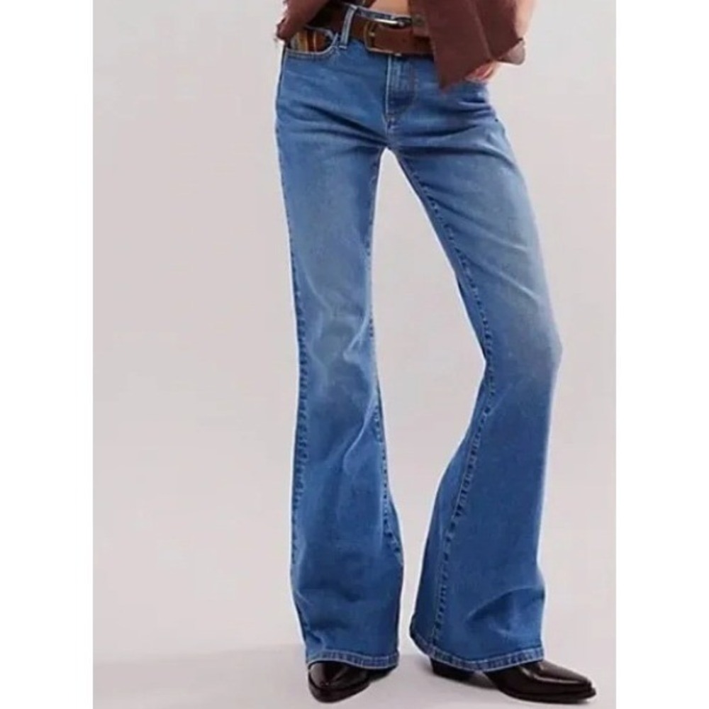 Driftwood Farrah x Sundaze High-Rise Flare Jeans 29 Embroidered Sunrise Back - Picture 3 of 5